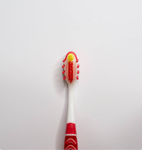 Spazzolino da denti extra pulito - sete medie (rosso -bianco) chogan