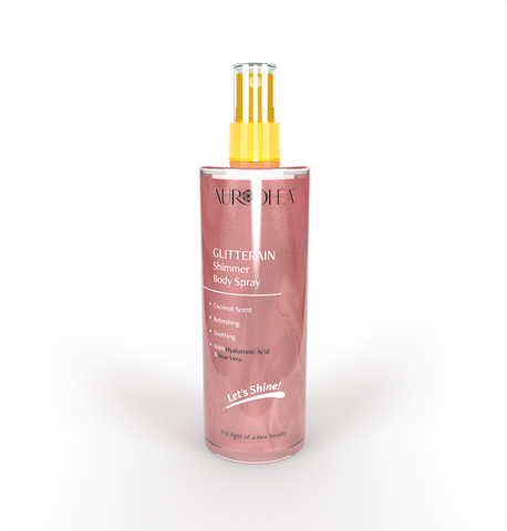 Glitterain - spray per il corpo luccicante rosa (profumo di cocco) - 150 ml chogan